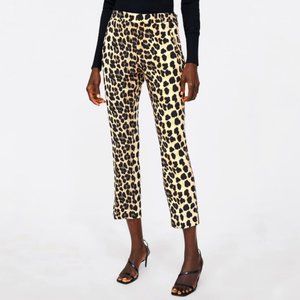 ZARA Cheetah Print Flare Leg Pant | M
